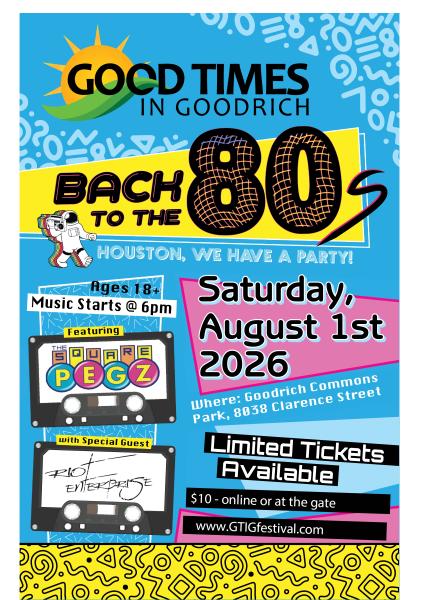 2026 Back to the 80's By Good Times in Goodrich