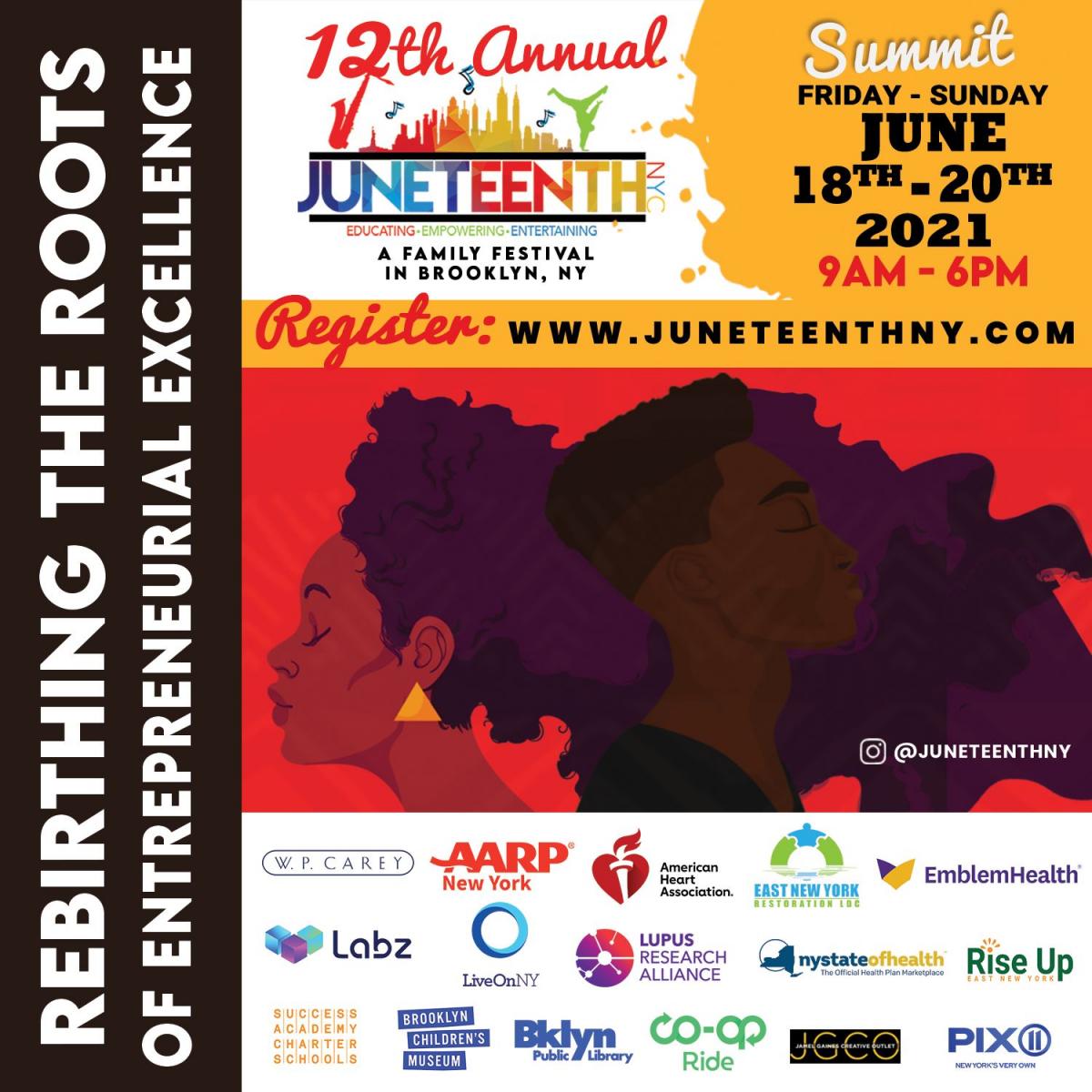 12th Annual Juneteenth NYC Family Festival Hybrid (In-person and Virtual) cover image