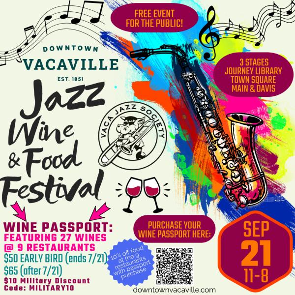 Downtown Vacaville Jazz Wine & Food Festival Wine Passport