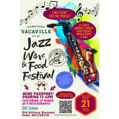 Downtown Vacaville Jazz Wine & Food Festival Wine Passport