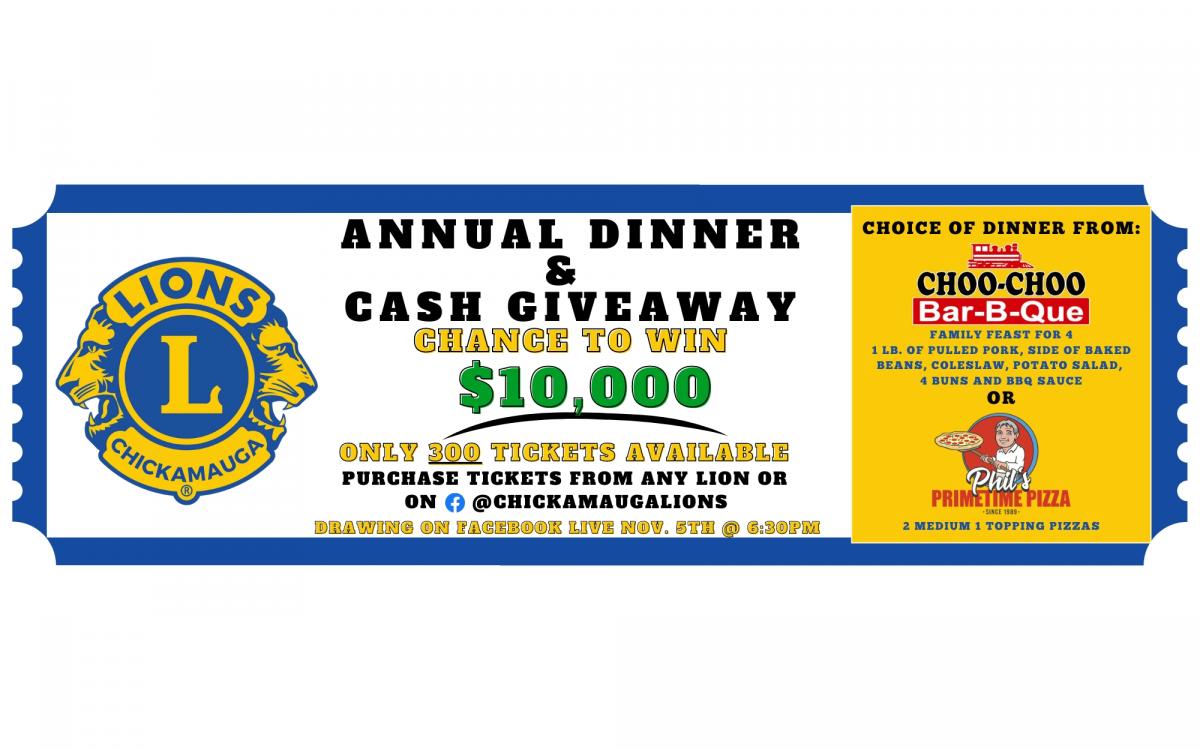 Annual Dinner and $10,000 Cash Givewaway cover image