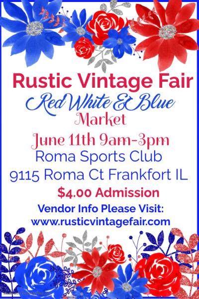 Rustic Vintage Fair Red White & Blue Market 2023