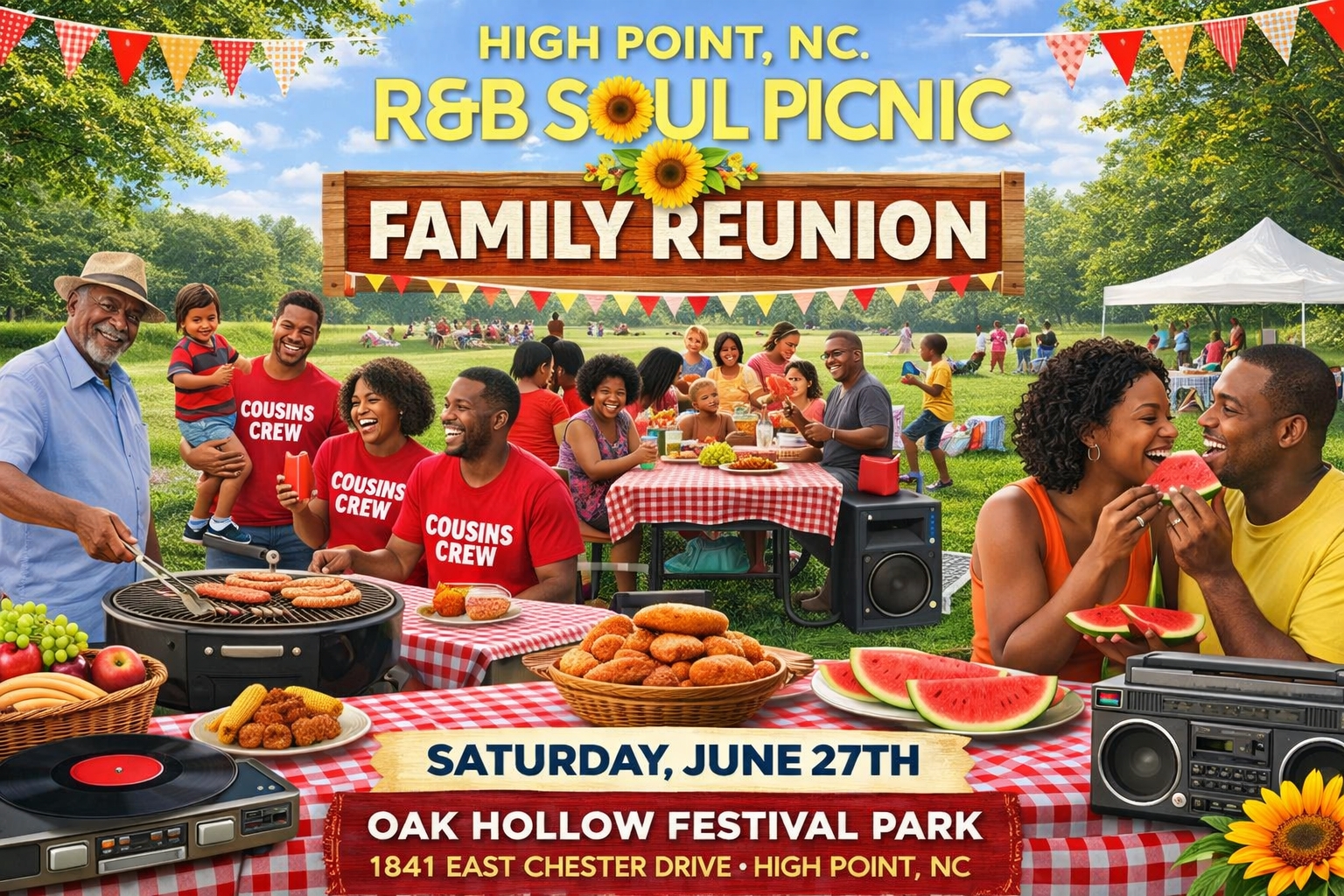 High Point NC RnB Soul Picnic: Sat June 27th: Oak Hollow Festival Park
