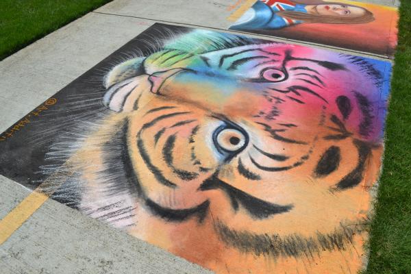 Chalk Art "Tiger" form the 2022 Chalk Walk