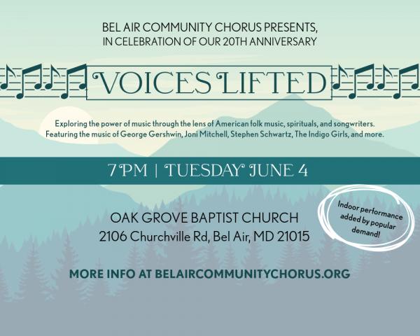 The Bel Air Community Chorus Presents: Voices Lifted (INDOOR)