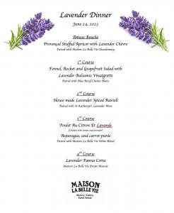 Gourmet Lavender Dinner at Maison La Belle Vie cover picture