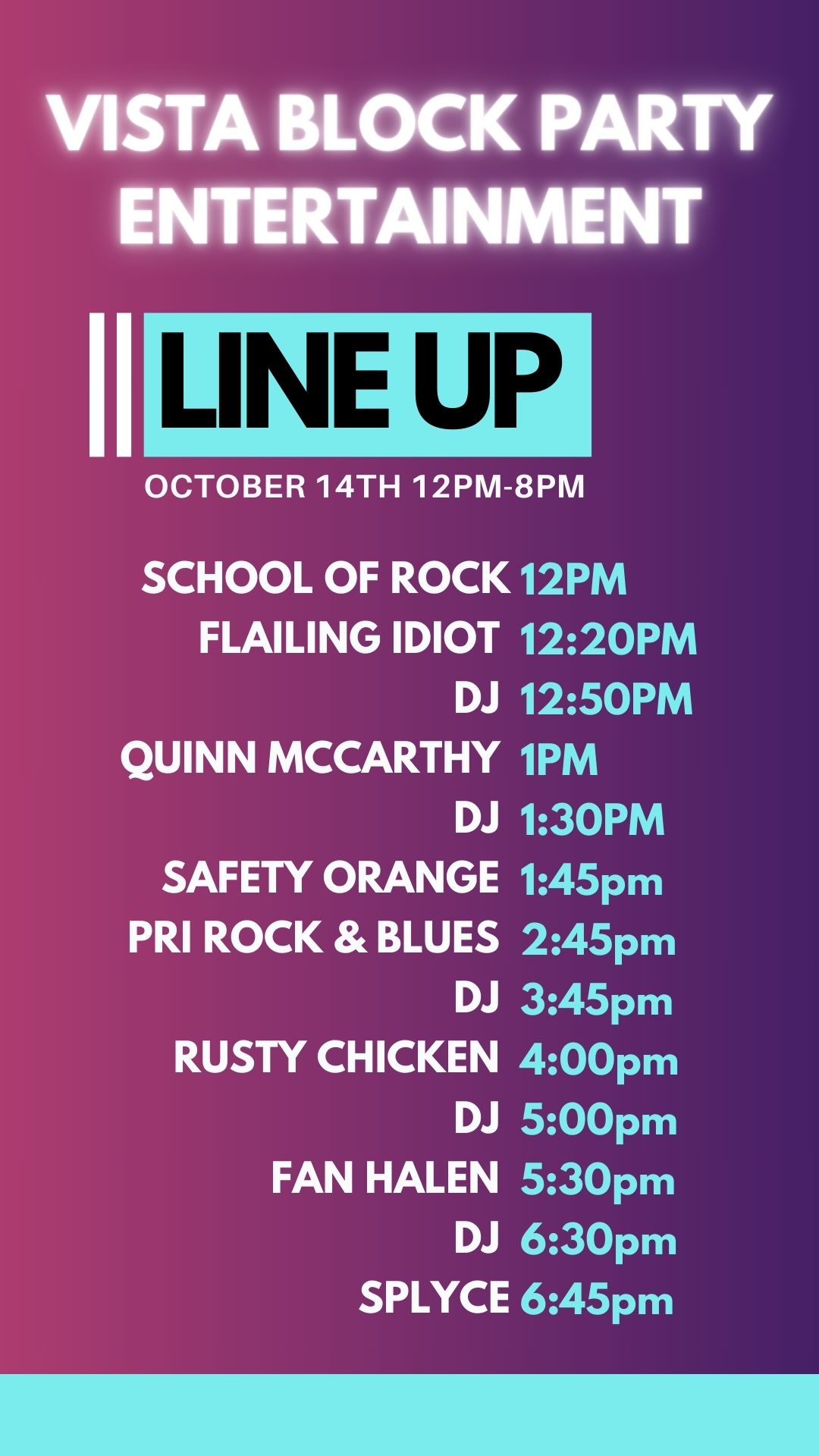 ENTERTAINMENT LINEUP