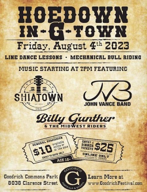 Dinner & Music Hoe Down in The "G" Town