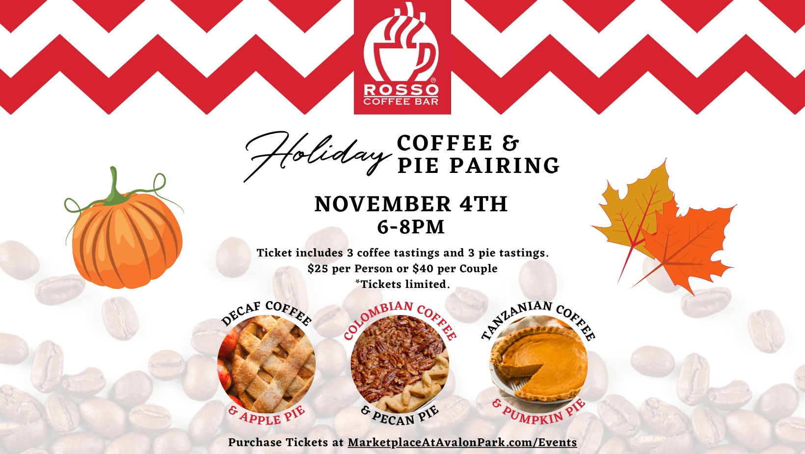 Rosso Coffee Bar Pie and Coffee Pairing
