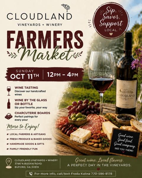 Cloudland Vineyards + Winery Farmers Market