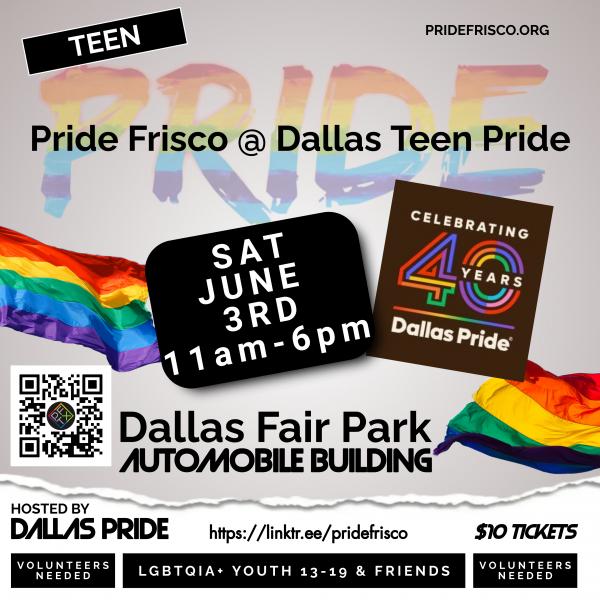 June 3: Pride Frisco @ Dallas Teen Pride
