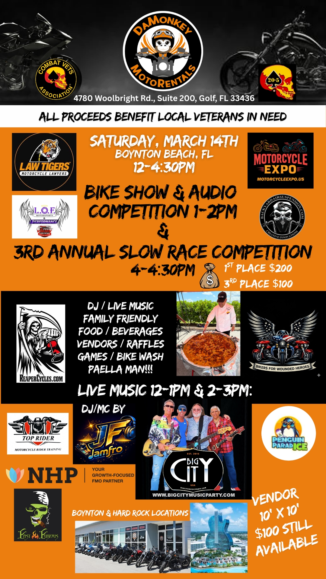 DaMonkey MotoRentals Slow Race & Audio  Competition