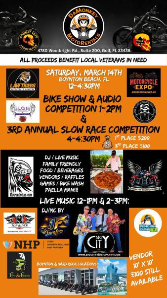 DaMonkey MotoRentals Slow Race & Audio  Competition