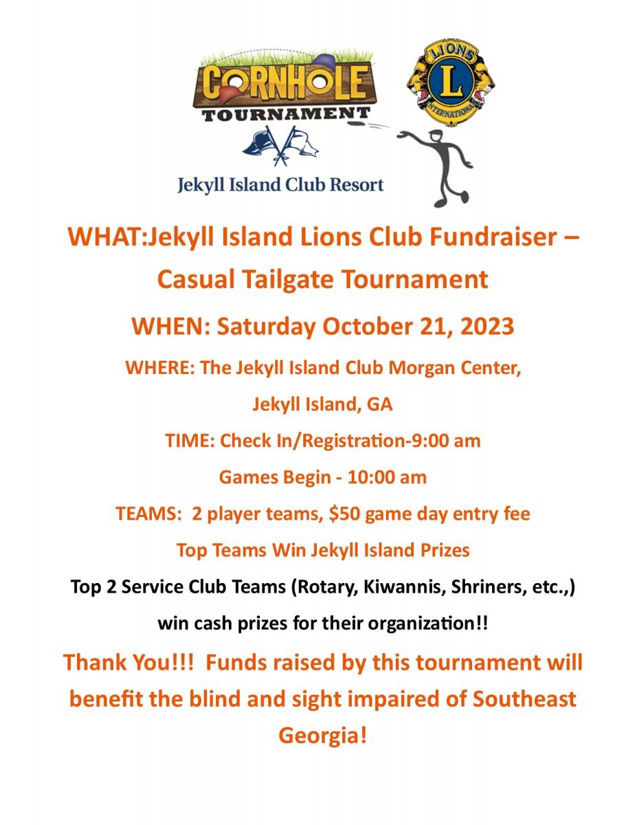 Jekyll Island Lions Club Casual Tailgate Cornhole Tournament