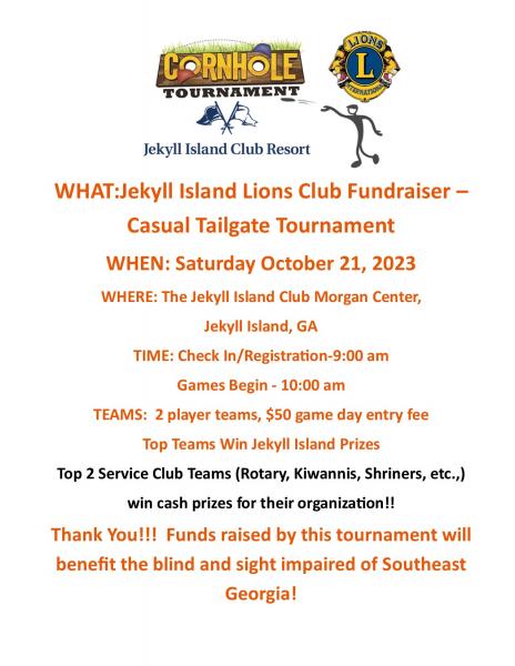 Jekyll Island Lions Club Casual Tailgate Cornhole Tournament