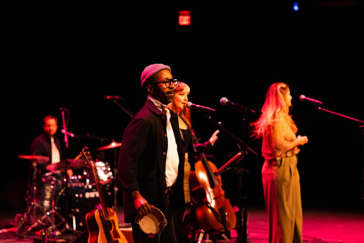 Evening show inside Veterans Memorial Amphitheatre