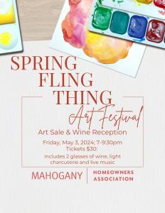 Mahogany Spring Fling Art Sale & Wine Reception cover picture
