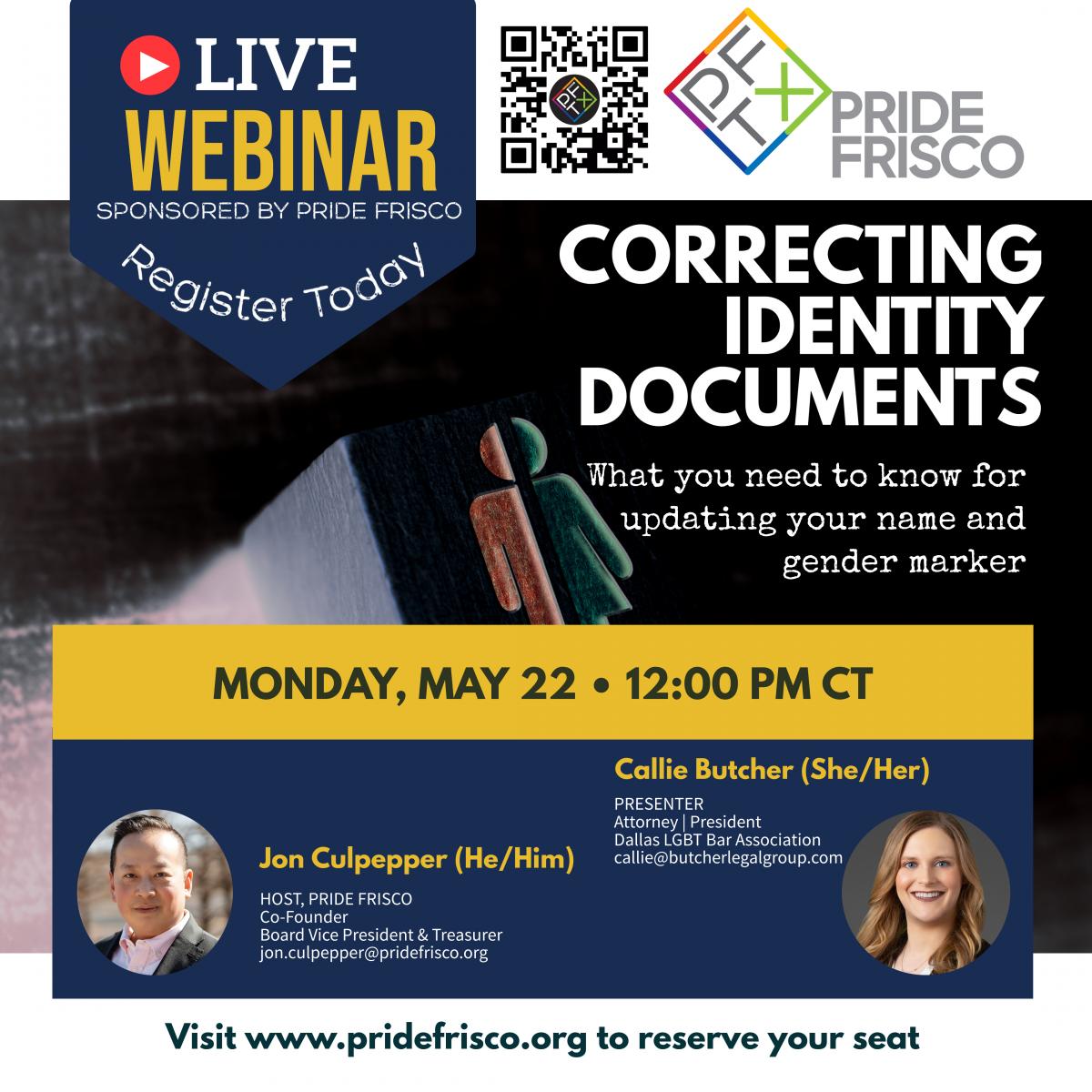 Live Webinar: Correcting Identity Documents: What you need to know for updating your name and gender marker cover image