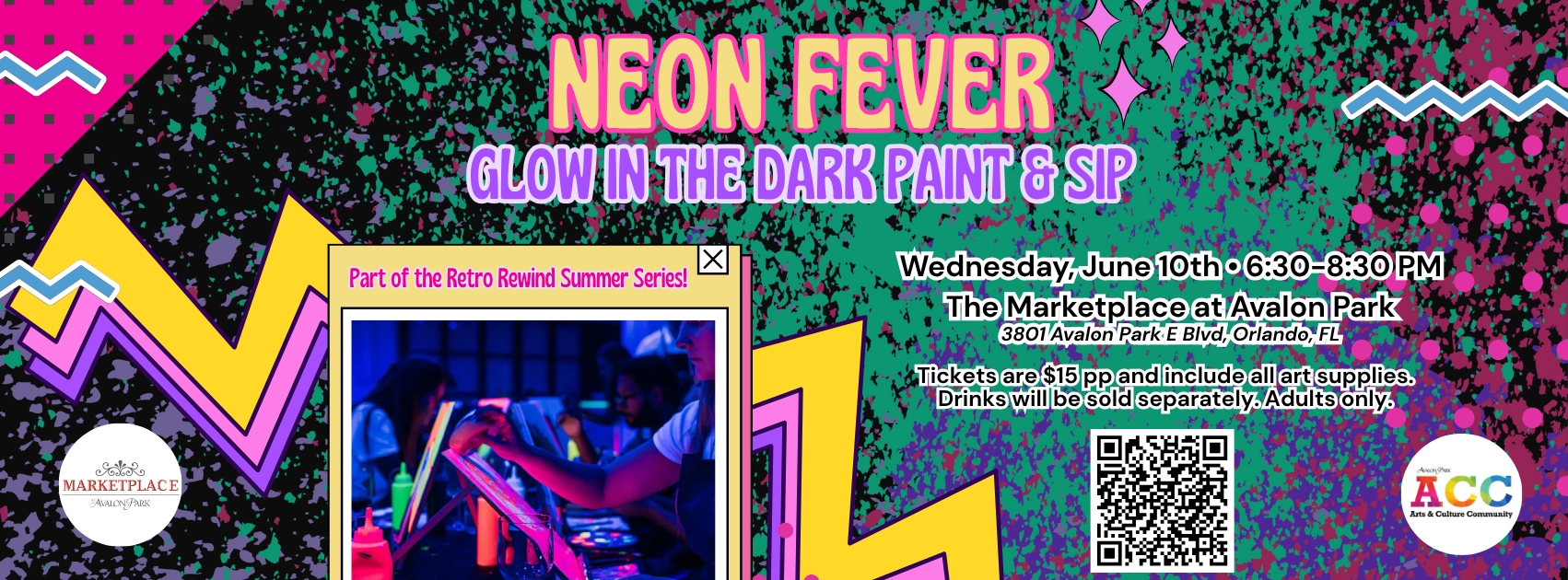 Neon Fever Glow in the Dark Paint & Sip
