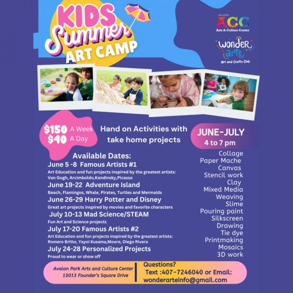 Kids Summer Art  Camp