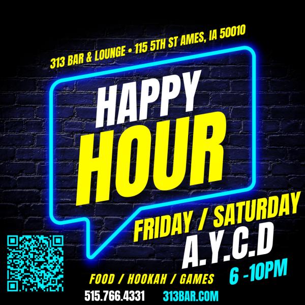 313 Bar & Lounge A.Y.C.D Happy Hour