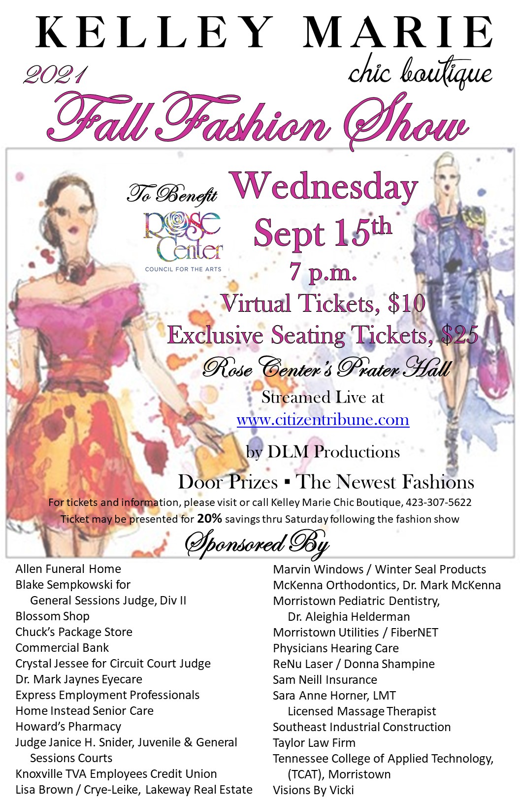 Virtual Ticket for Kelley Marie Chic Boutique Fall Fashion Show: (No Ticket Sales After August 31) cover picture