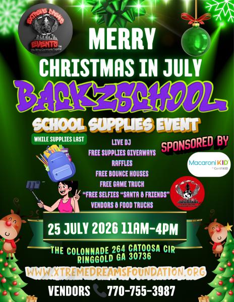 Merry Christmas in July Back2School Supplies Giveaway