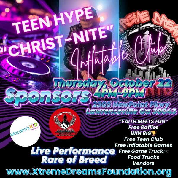 Teen Hype Christ - Nite 10/22 Rare of Breed Concert-Indoor/Outdoor Event