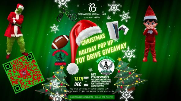 Christmas Toy Drive Pop Up Giveaway  at Boxwood Social Hall in Marietta Square