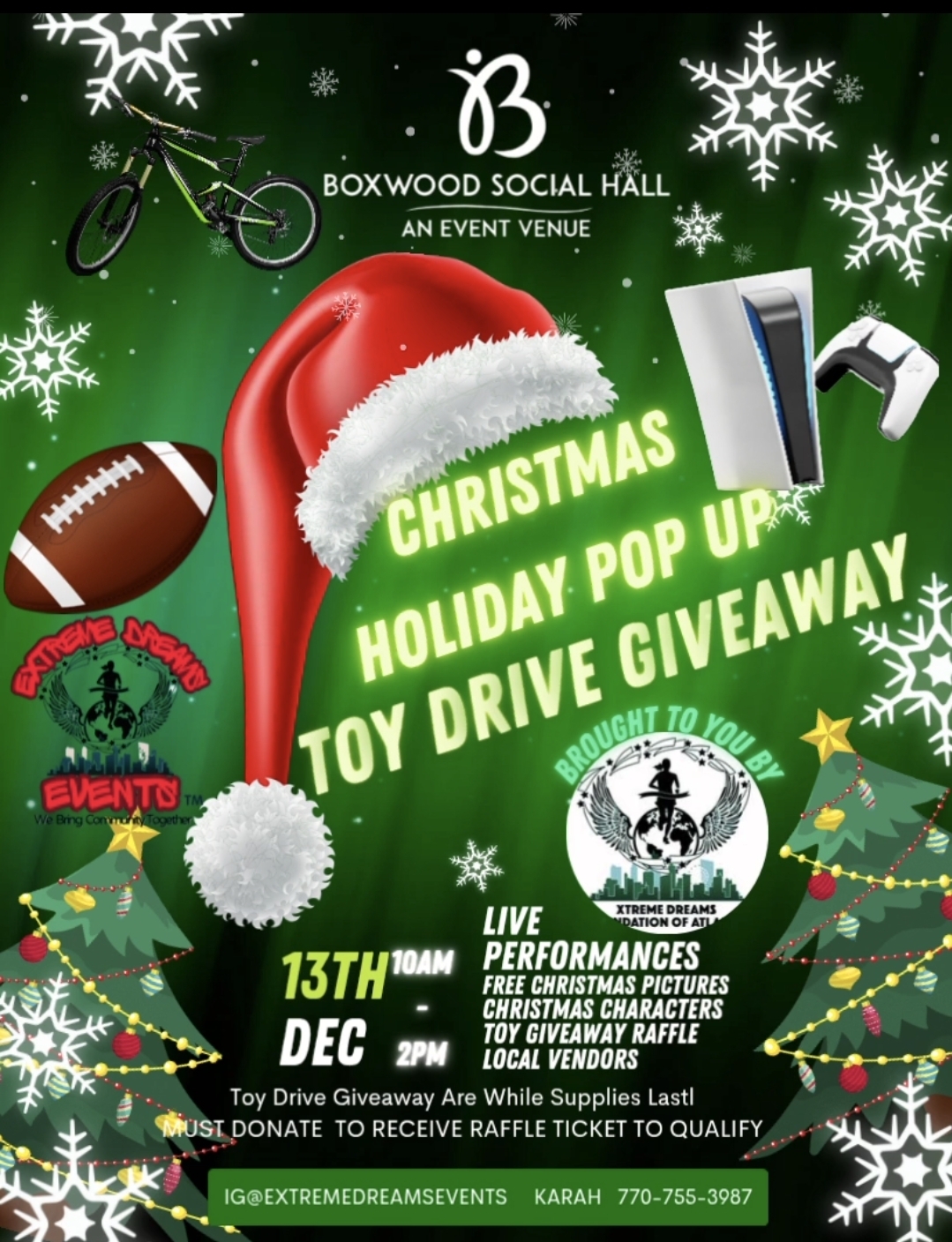 Christmas Toy Drive Pop Up Giveaway  at Boxwood Social Hall in Marietta Square