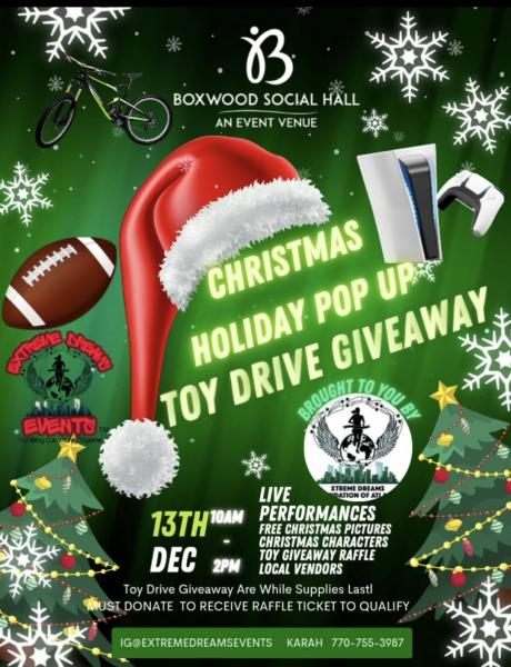 Christmas Toy Drive Pop Up Giveaway  at Boxwood Social Hall in Marietta Square