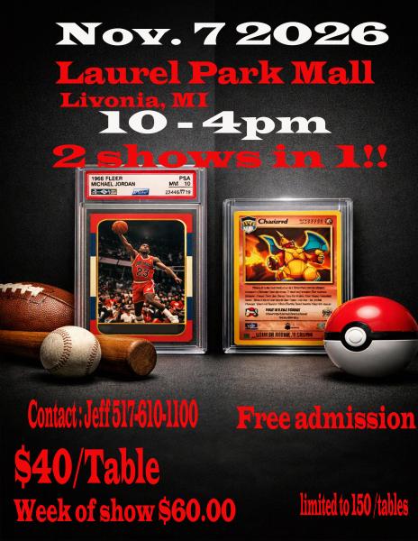 Livonia Show Laurel Park Mall November 7th Show