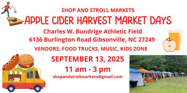 Apple Cider Harvest Market Days - Sept 13