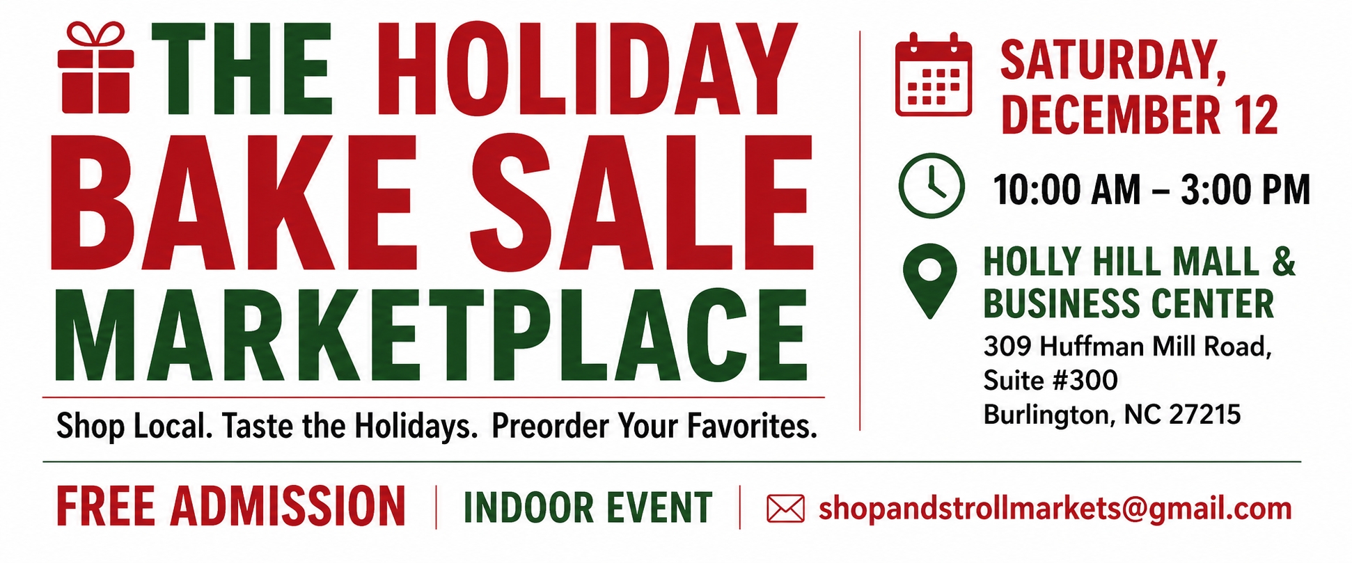 Holly Hill Mall Holiday Bake Sale Marketplace
