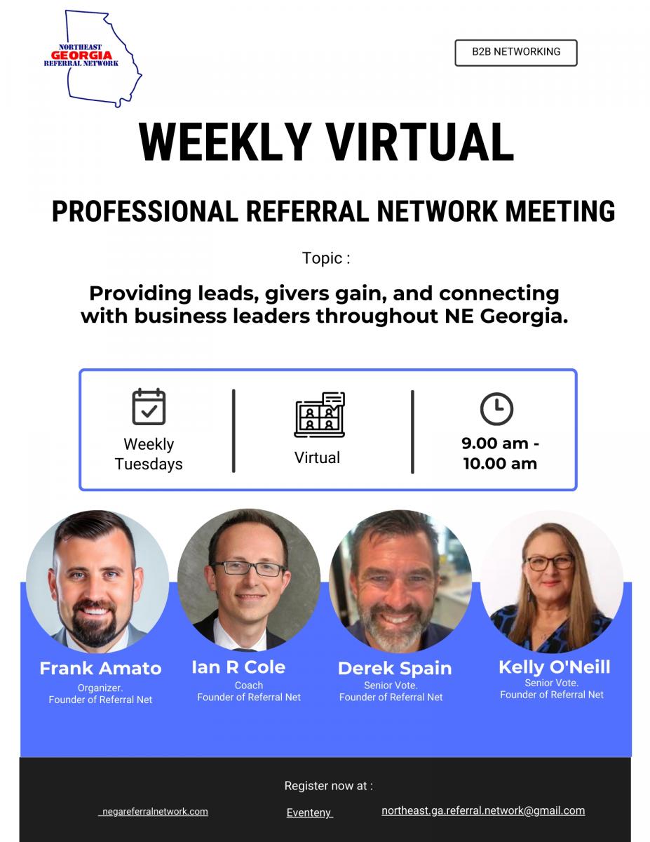 NE Georgia Referral Network Weekly Virtual Meeting cover image