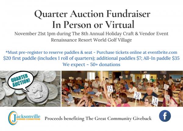 Quarter Auction Fundraiser (In-Person or Virtual Option)