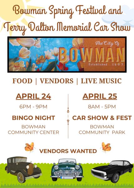 2026 Bowman Spring Festival & Car Show