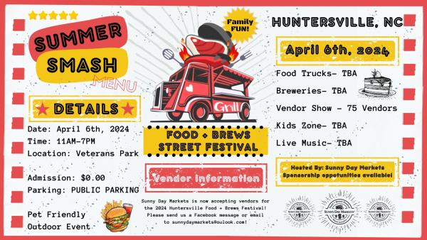 Huntersville Food + Brews Festival Application