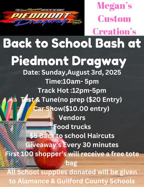 Back to school event at Piedmont Dragway