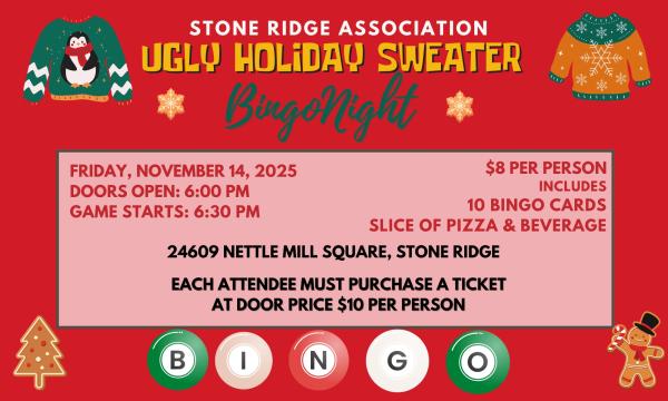 Stone Ridge - Friday Bingo Night - Ugly Sweater Edition