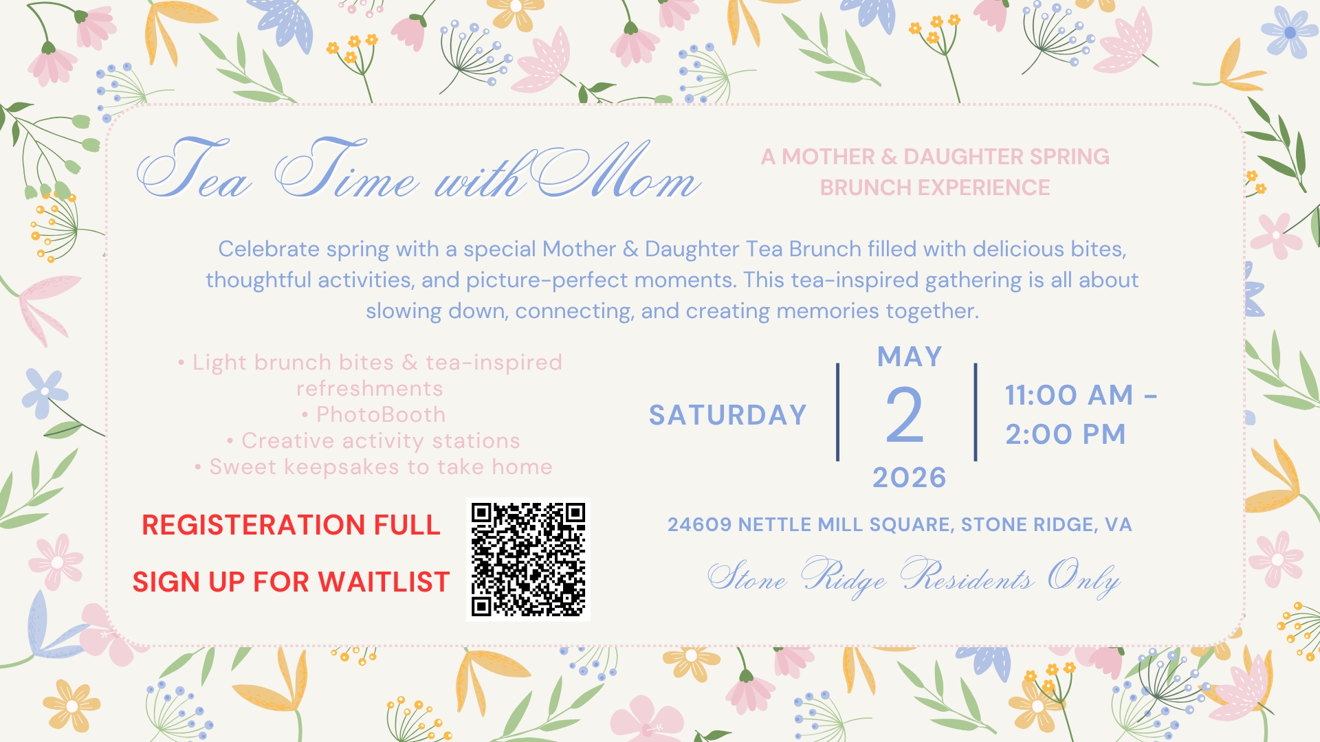 Stone Ridge - Mother & Daughter Tea Brunch