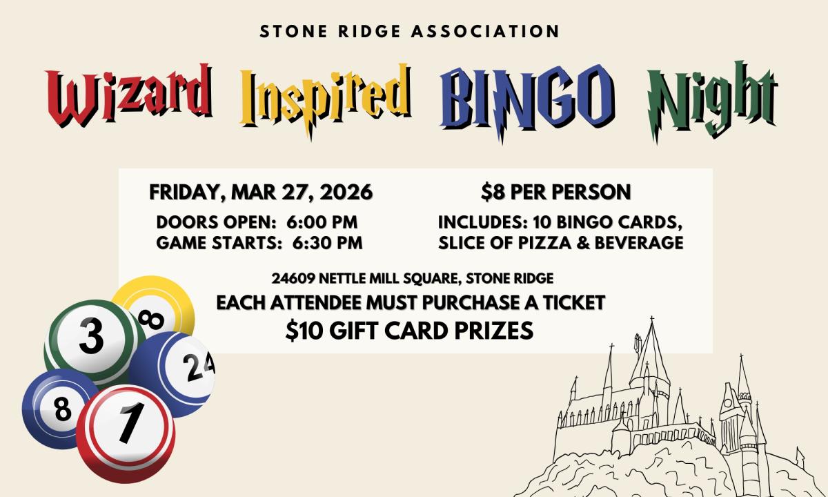 Stone Ridge - Wizard Inspired Bingo Night - March