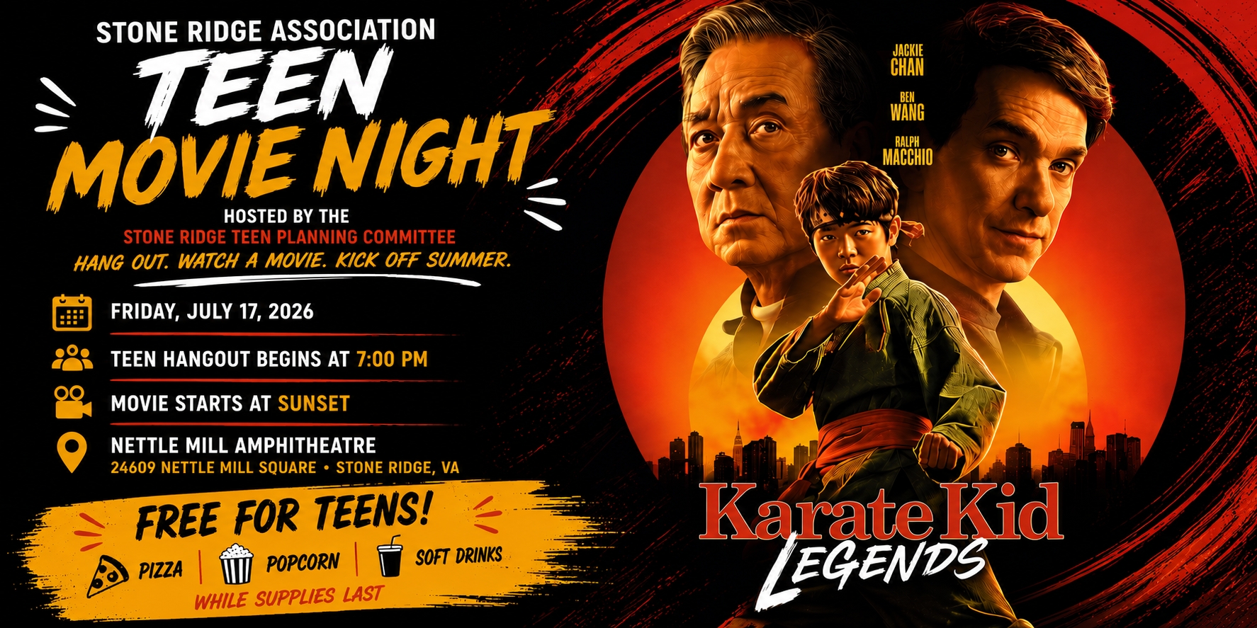 Stone Ridge: Teen Movie Night: Karate Kid Legends