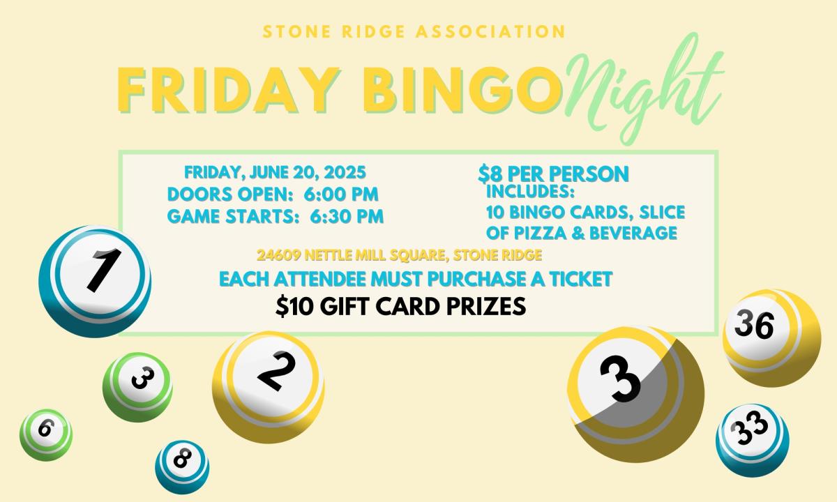 Stone Ridge - Friday Bingo Night - June