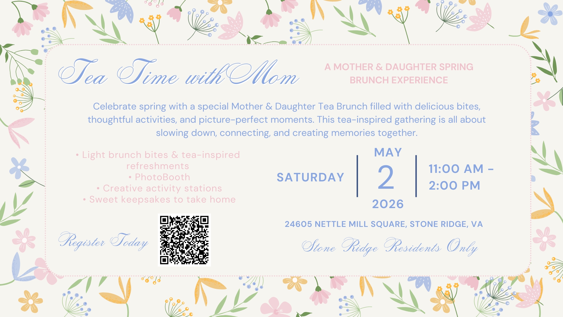 Stone Ridge - Mother & Daughter Tea Brunch