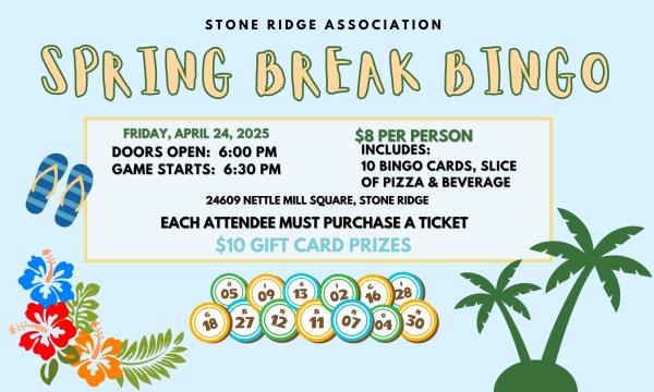 Stone Ridge - Friday Bingo Night -  Spring Break Bingo
