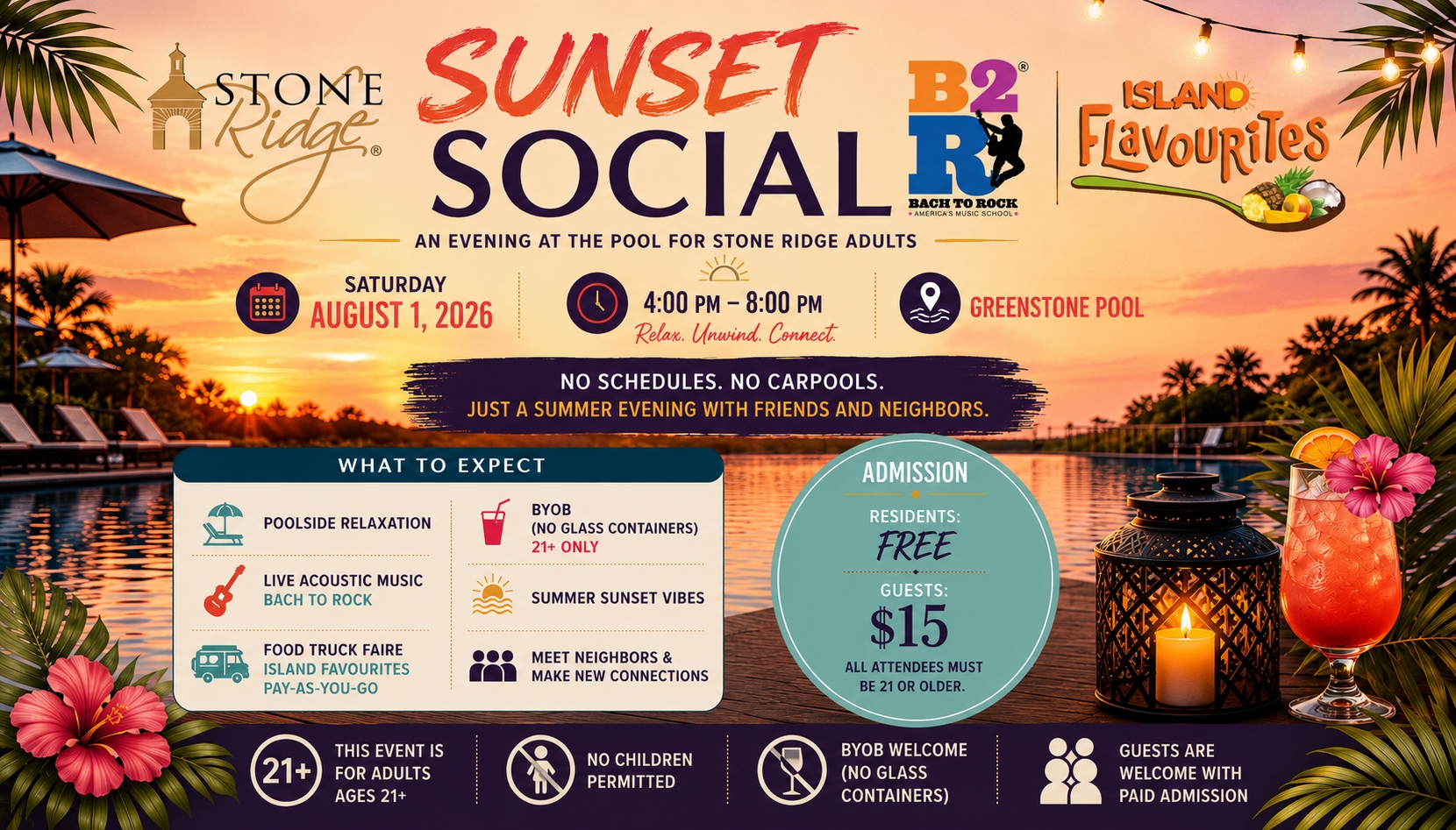 Stone Ridge:  Sunset Social at the Pool