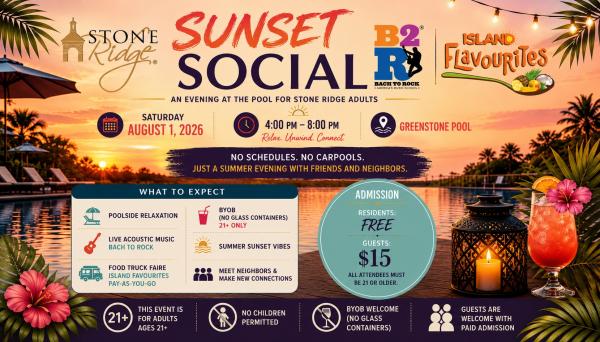 Stone Ridge:  Sunset Social at the Pool