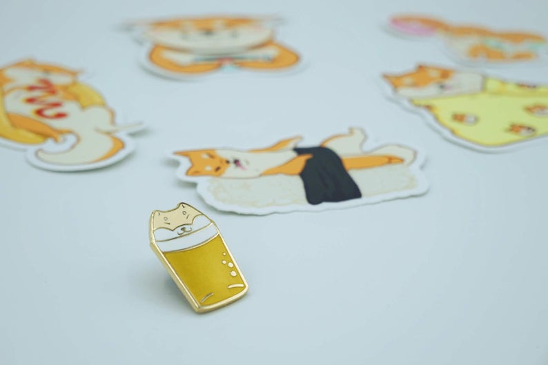 Shiba Beer Enamel Pin picture