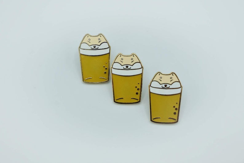 Shiba Beer Enamel Pin picture